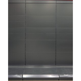 Wall shelf 240x100 cm (HxW), perforated metal back panel, anthracite