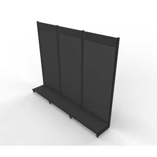 Wall shelf 240x300 cm (HxW), perforated sheet metal rear panel, anthracite