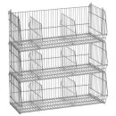 Set of 4 stacking baskets on wheels 100x40x35 cm, chrome-plated