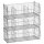 Set of 4 stacking baskets on wheels 100x40x35 cm, chrome-plated