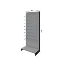 Wall shelf 300x100 cm (HxW), perforated sheet metal rear panel, grey